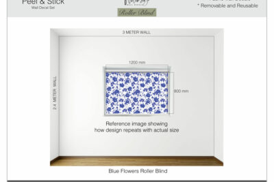 Blue Flowers - Printed Roller Blind
