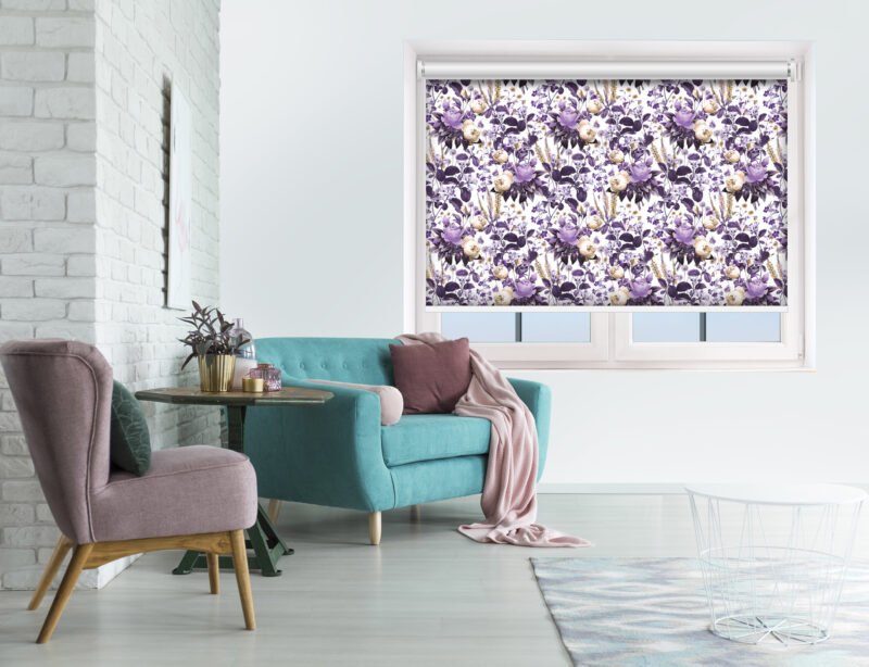 Purple Bouquet - Printed Roller Blind