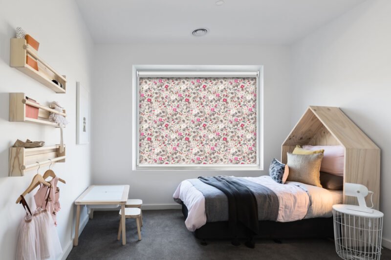 Wonderful Grey Flowers - Printed Roller Blind