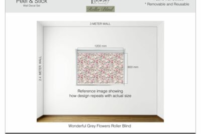 Wonderful Grey Flowers - Printed Roller Blind