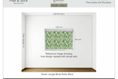 Green Jungle Birds - Printed Roller Blind