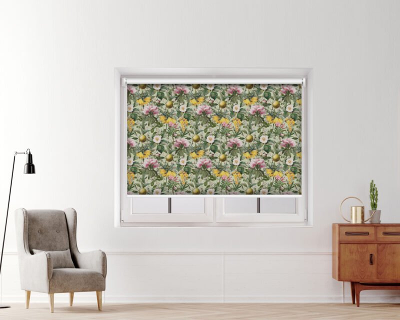 Lush Garden Flowers - Printed Roller Blind