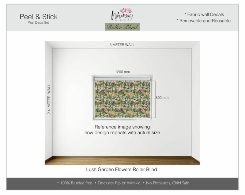 Lush Garden Flowers - Printed Roller Blind