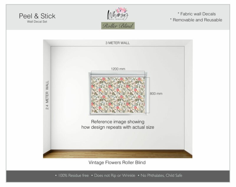 Vintage Flowers - Printed Roller Blind